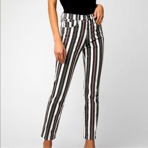 FRAME Le Sylvie Slender Straight Jeans – Sano Stripe – Size 32